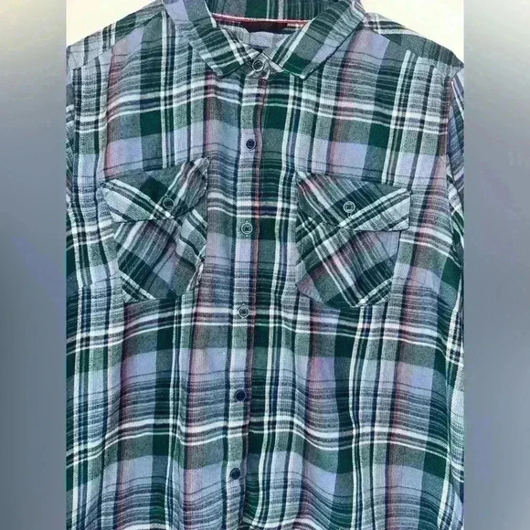 Blue Plaid Marmot Flannel Button Down - Picture 3 of 4